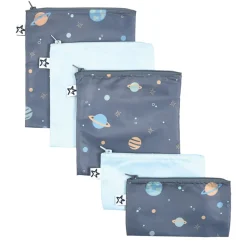Reusable Snack Bags 5 Pack - Space Kids Snack Bags & Containers|Tableware