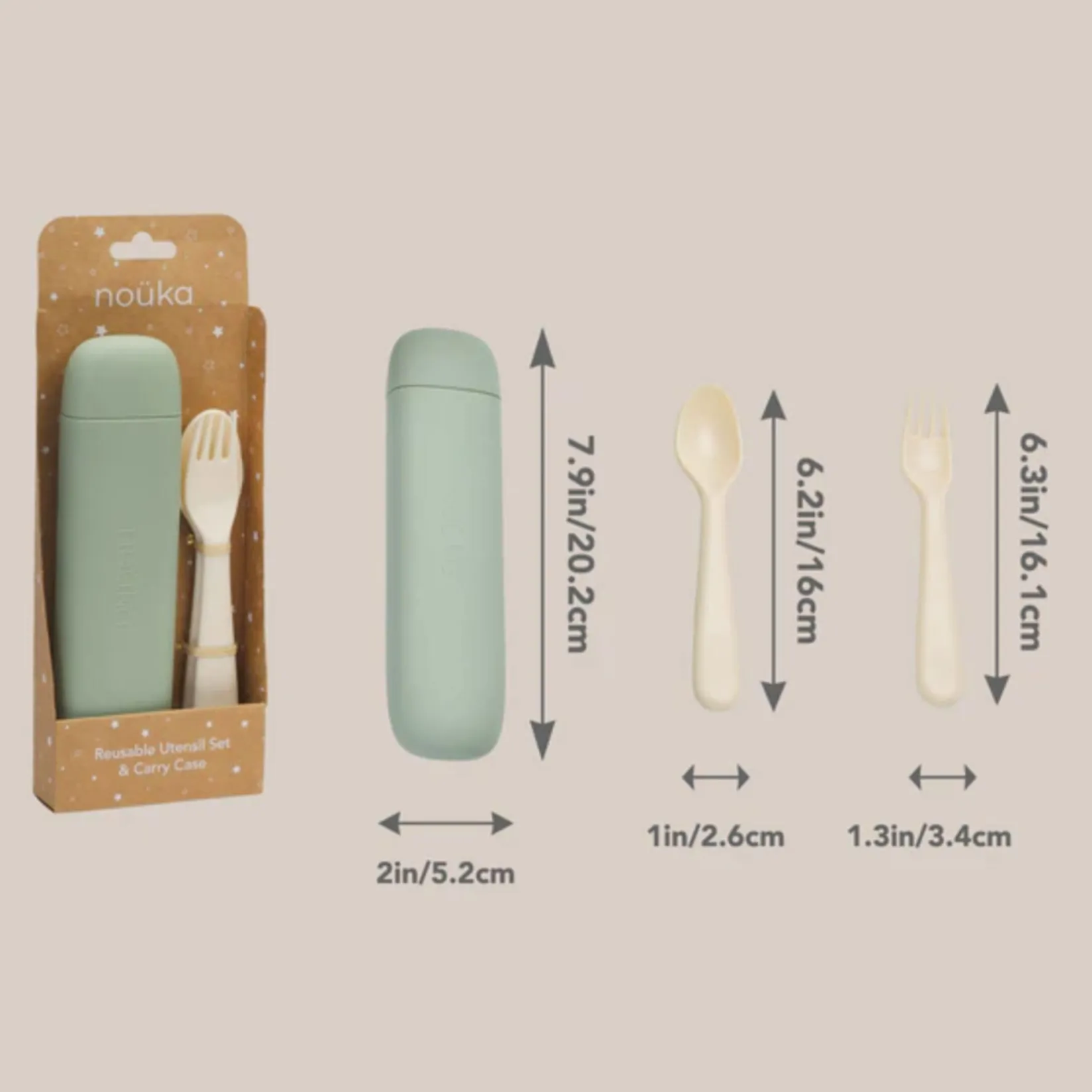 Breastfeeding|Tableware>Nouka Reusable Utensil Set & Carry Case - Leaf