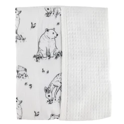 Outlet Reversible Muslin Waffle Blanket - Forest Kids Blankets|Blankets