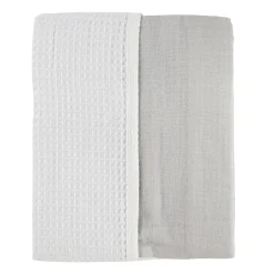 Blankets|Blankets>Jasxtek Reversible Muslin Waffle Blanket - Grey / White