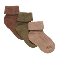 Socks|Underwear & Socks>Minymo Rib Socks (3) 0-24m Olive