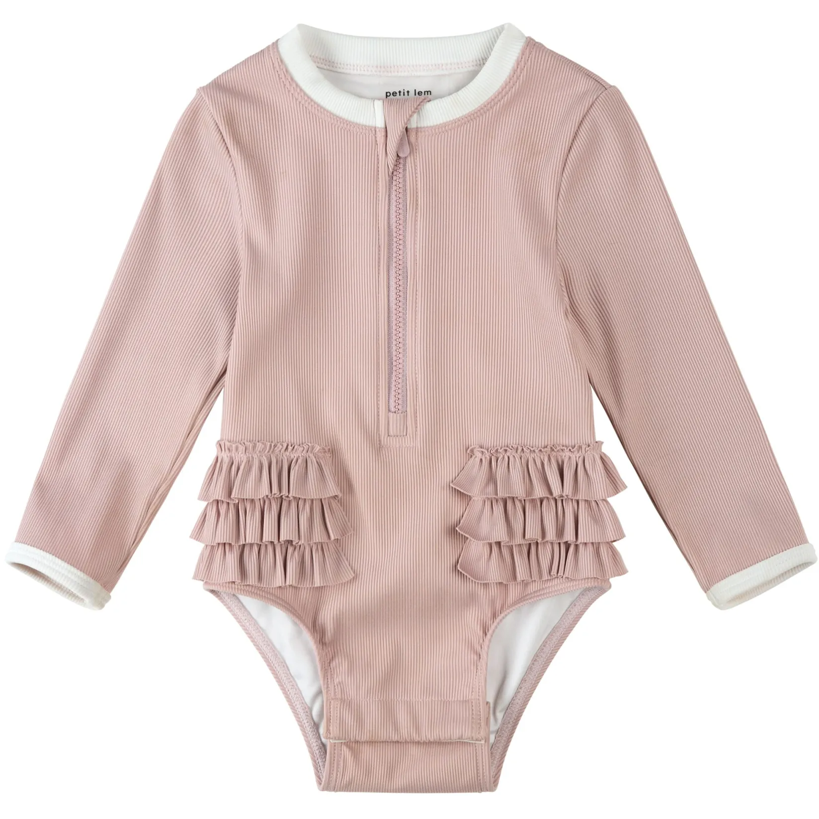 Swimsuits>Petit Lem Ribbed Long Sleeve Uv Swimsuit 0-24m Lilac