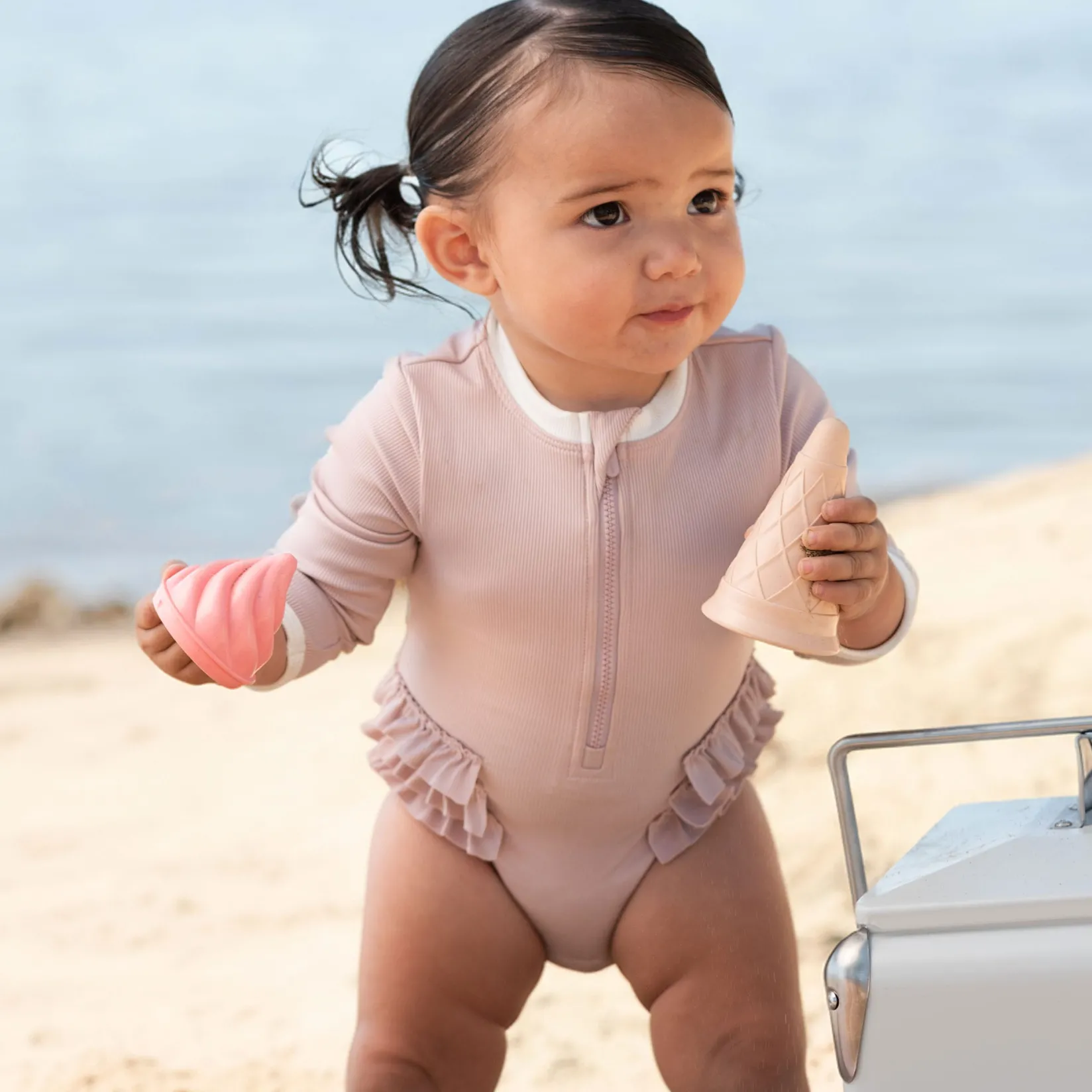 Swimsuits>Petit Lem Ribbed Long Sleeve Uv Swimsuit 0-24m Lilac