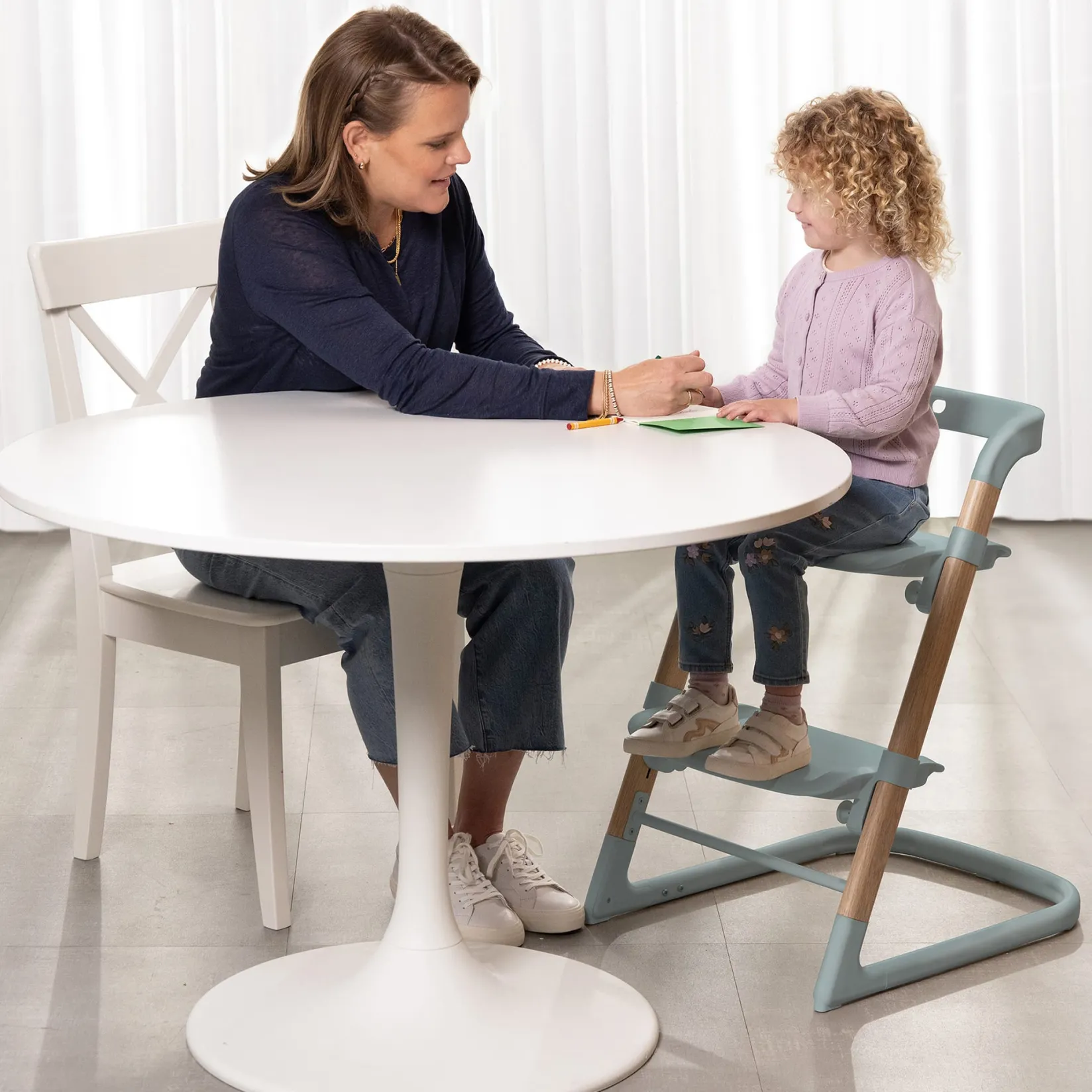 High Chairs & Booster Seats|High Chairs & Booster Seats>Evenflo RightSeat Multistage 3-IN-1 High Chair - Sage Green
