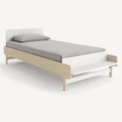 Twin, Full & Queen Beds>Oeuf River Twin Bed - Whte/ Natural