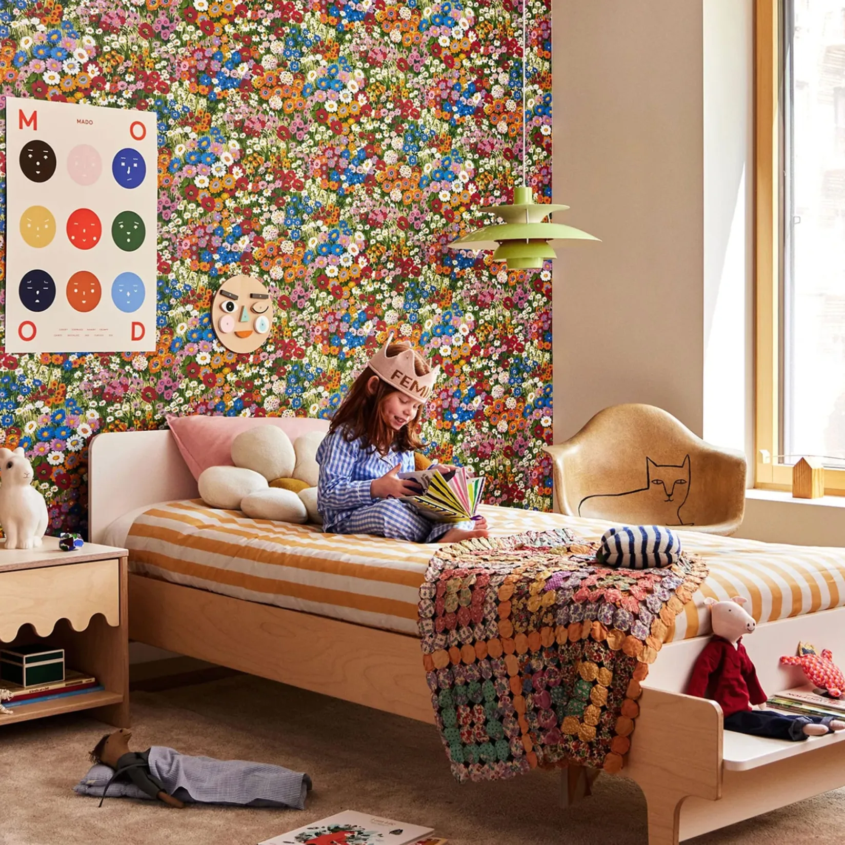 Twin, Full & Queen Beds>Oeuf River Twin Bed - Whte/ Natural