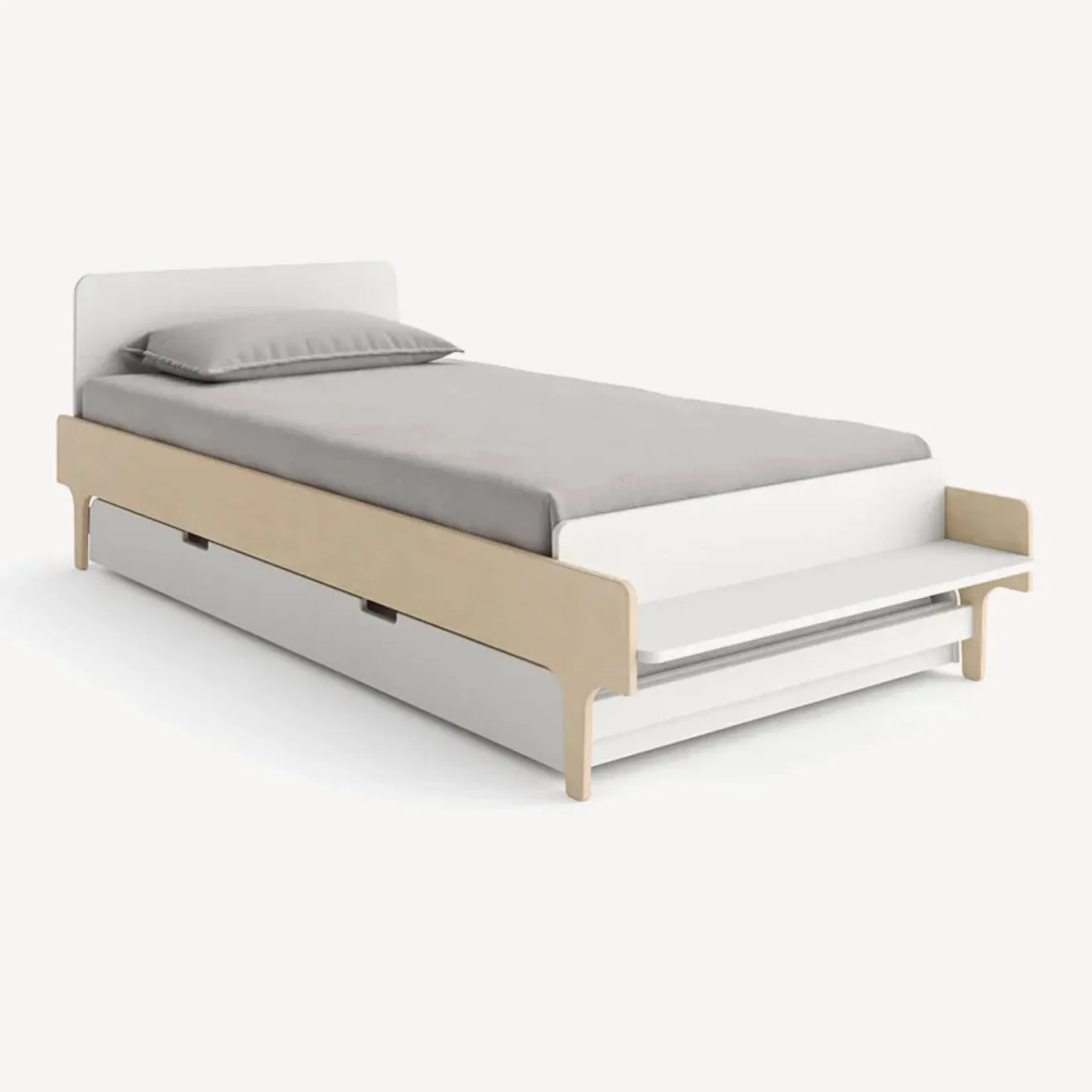 Twin, Full & Queen Beds>Oeuf River Twin Bed - Whte/ Natural