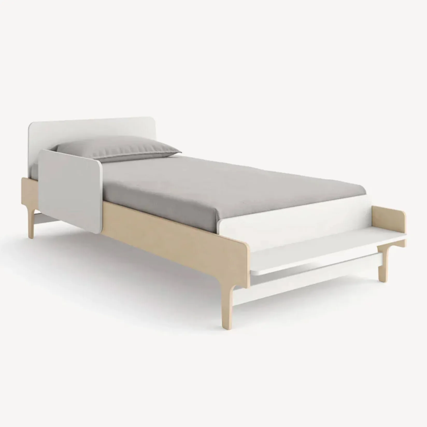 Twin, Full & Queen Beds>Oeuf River Twin Bed - Whte/ Natural