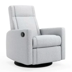 Gliders & Rocking Chairs|Gliders & Rocking Chairs>Jaymar BB Rocking and Swivel Armchair Nelly - Arlo Heather Silver / Black