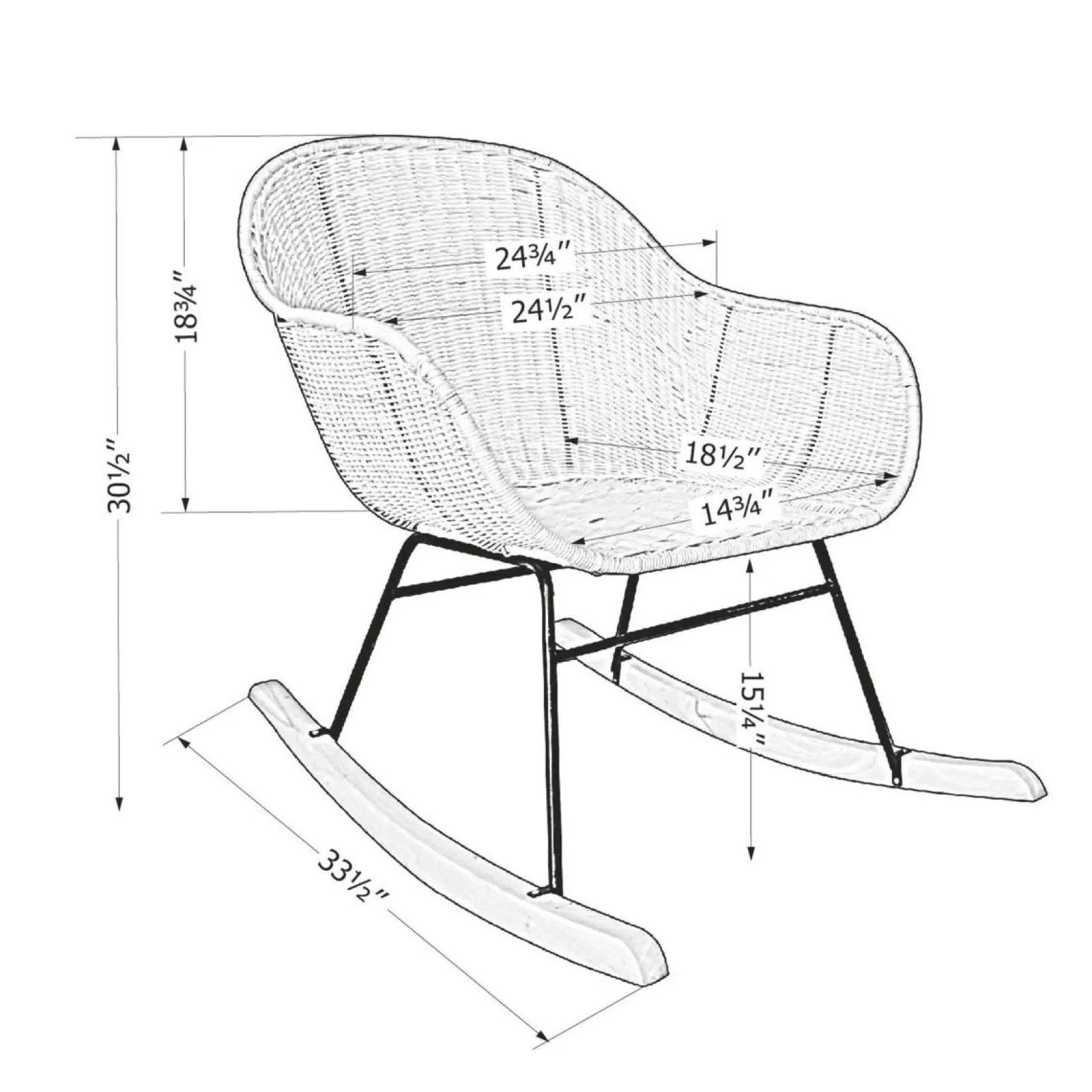 Sale Rocking Chair - Balka Black Rattan Gliders & Rocking Chairs|Gliders & Rocking Chairs