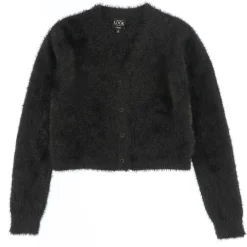 Fleeces And Sweatshirts|Tops>Look Romance Knit Cardigan 7-14 Black