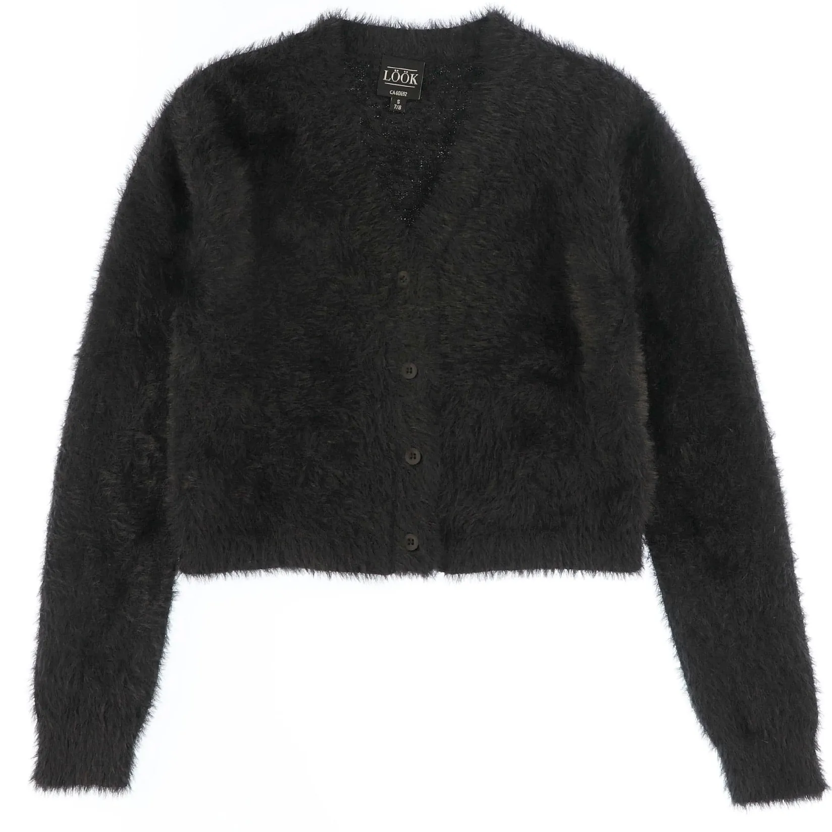 Fleeces And Sweatshirts|Tops>Look Romance Knit Cardigan 7-14 Black