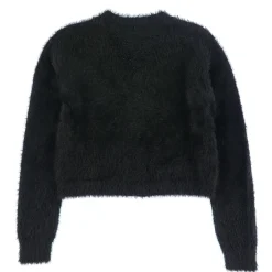 Fleeces And Sweatshirts|Tops>Look Romance Knit Cardigan 7-14 Black