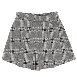 Skirts>Look Romance Plaid Skirt 7-14 Black