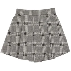 Skirts>Look Romance Plaid Skirt 7-14 Black