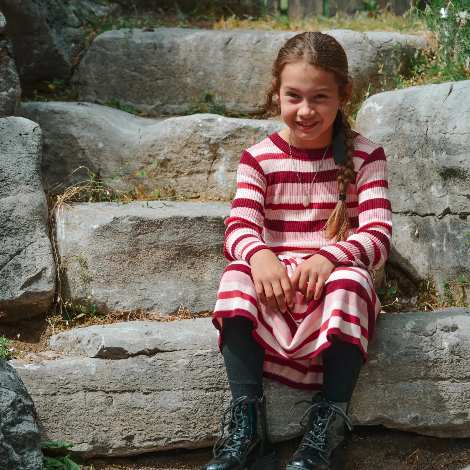 New Romance Striped Knit Dress7-14 Kids Dresses & Rompers