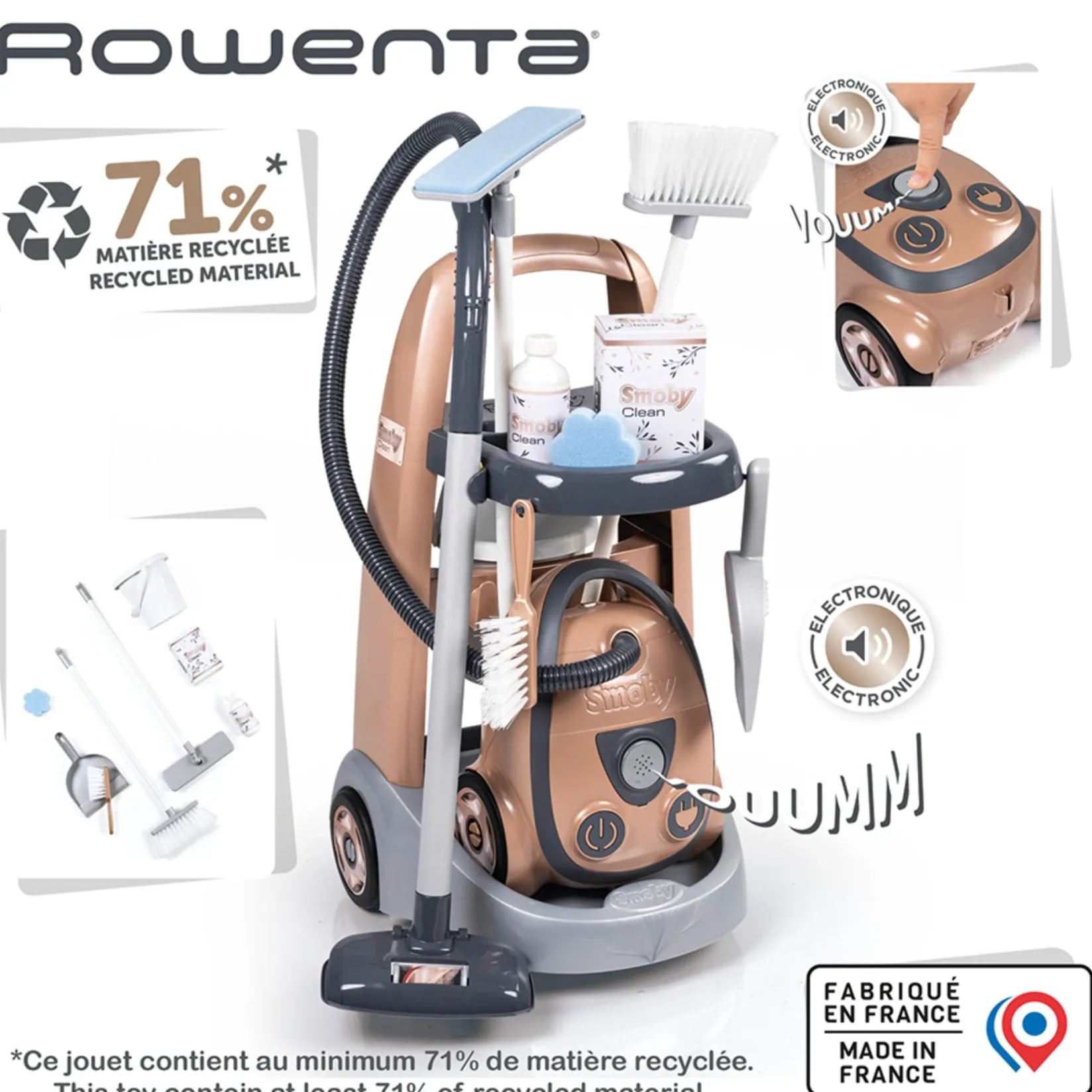 Discount Rowenta Cleaning Trolley and Vaccum Kids Pretend Play & Imitation