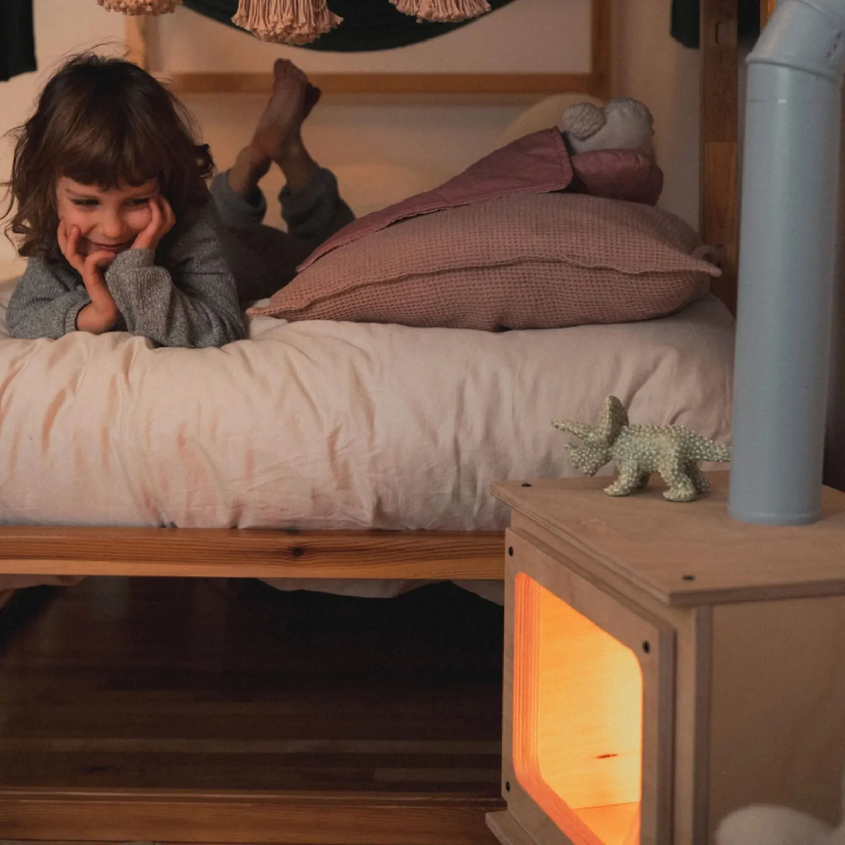 Kid'S Tables & Chairs>Oramood Rustik Fireplace - Naturel/Pink