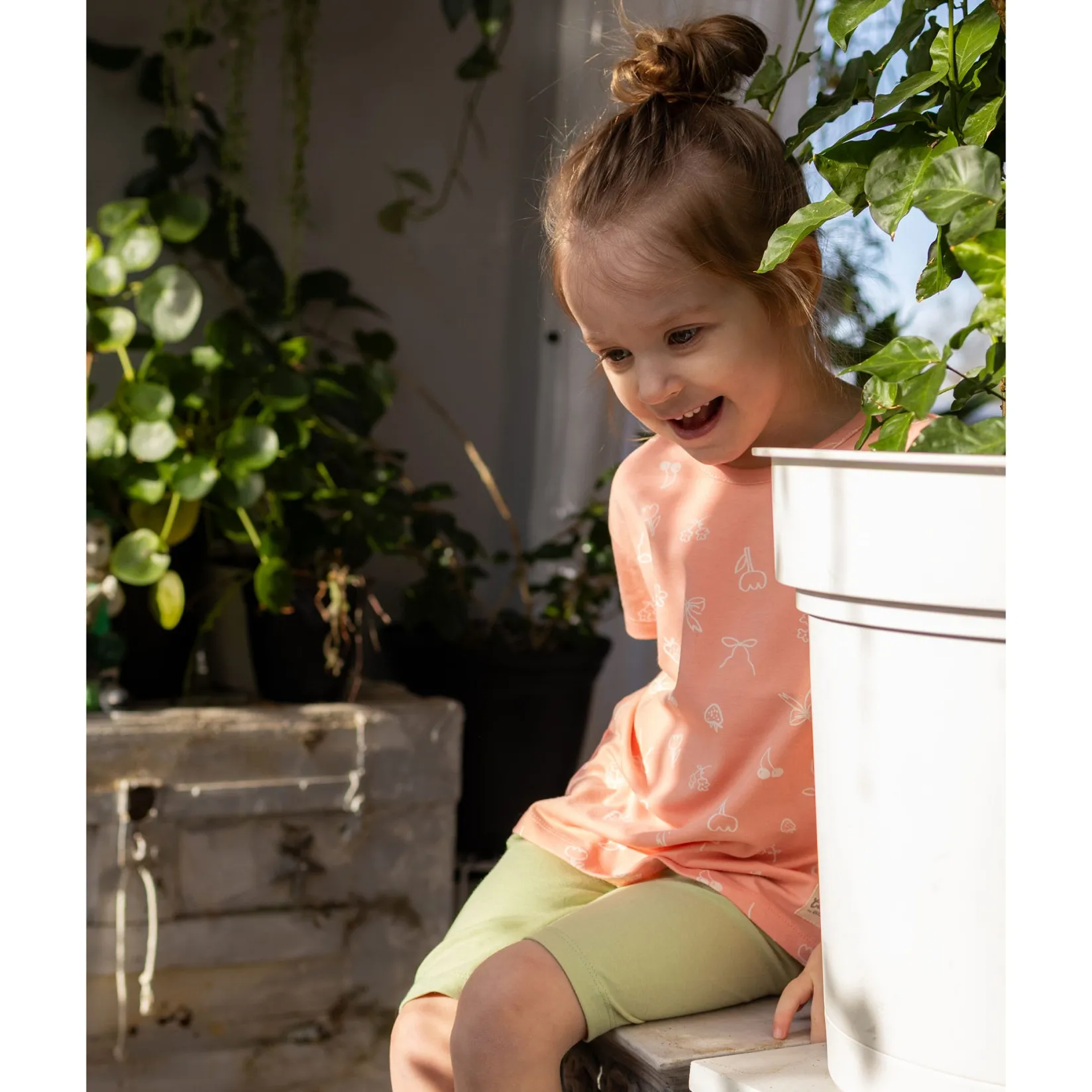 Leggings & Jeggings>Camp by Birdz Sage Solid Biker Short 2-8y Sauge
