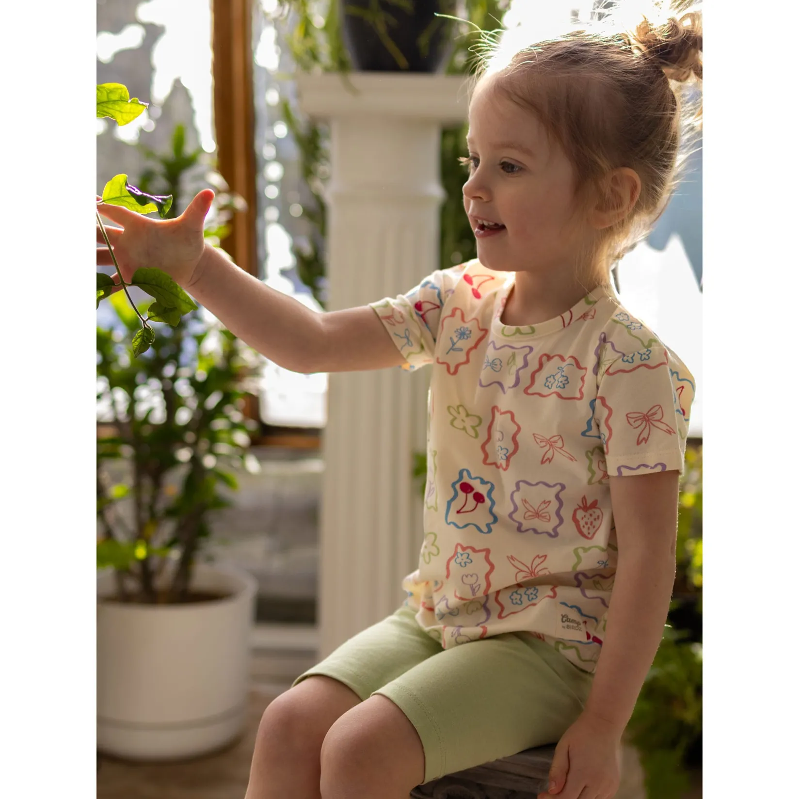 Leggings & Jeggings>Camp by Birdz Sage Solid Biker Short 2-8y Sauge