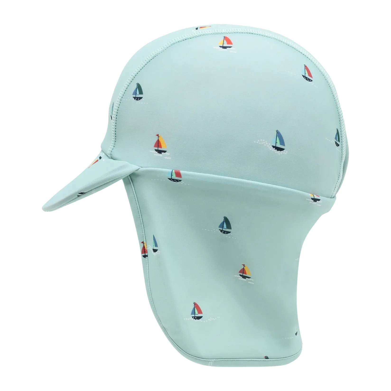 Hats And Caps>Color Kids Sailboat Print Hat 1-6 Blue