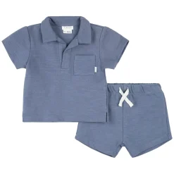 Outfit Sets>Firsts par Petit Lem Sailboat Terry Set 3-24m Blue