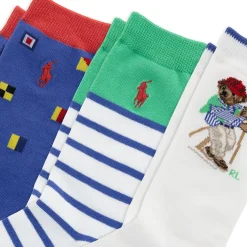 Socks|Underwear & Socks>Polo Ralph Lauren Sailing Bear Socks (3) 4-11y White