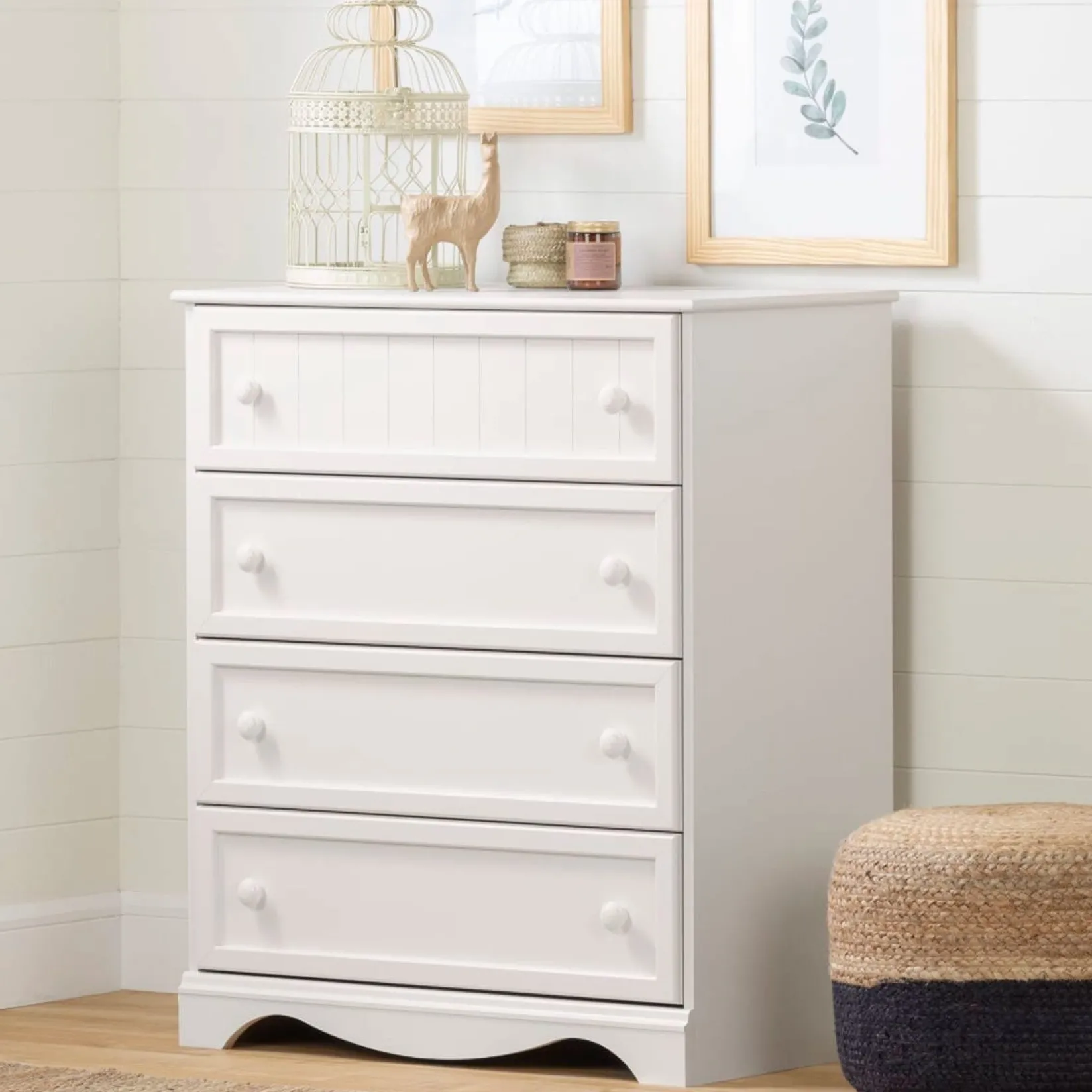 Outlet Savannah 4-Drawer Chest - Pure White Storage Furniture