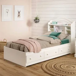 New Savannah Twin Mates Bed with 3 Drawers - Pure White Twin, Full & Queen Beds