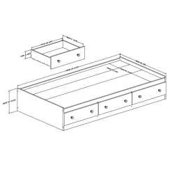New Savannah Twin Mates Bed with 3 Drawers - Pure White Twin, Full & Queen Beds