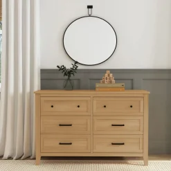 Hot Sawyer Farmhouse 6-Drawer Dresser - Honey Storage Furniture