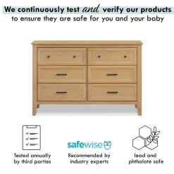 Hot Sawyer Farmhouse 6-Drawer Dresser - Honey Storage Furniture