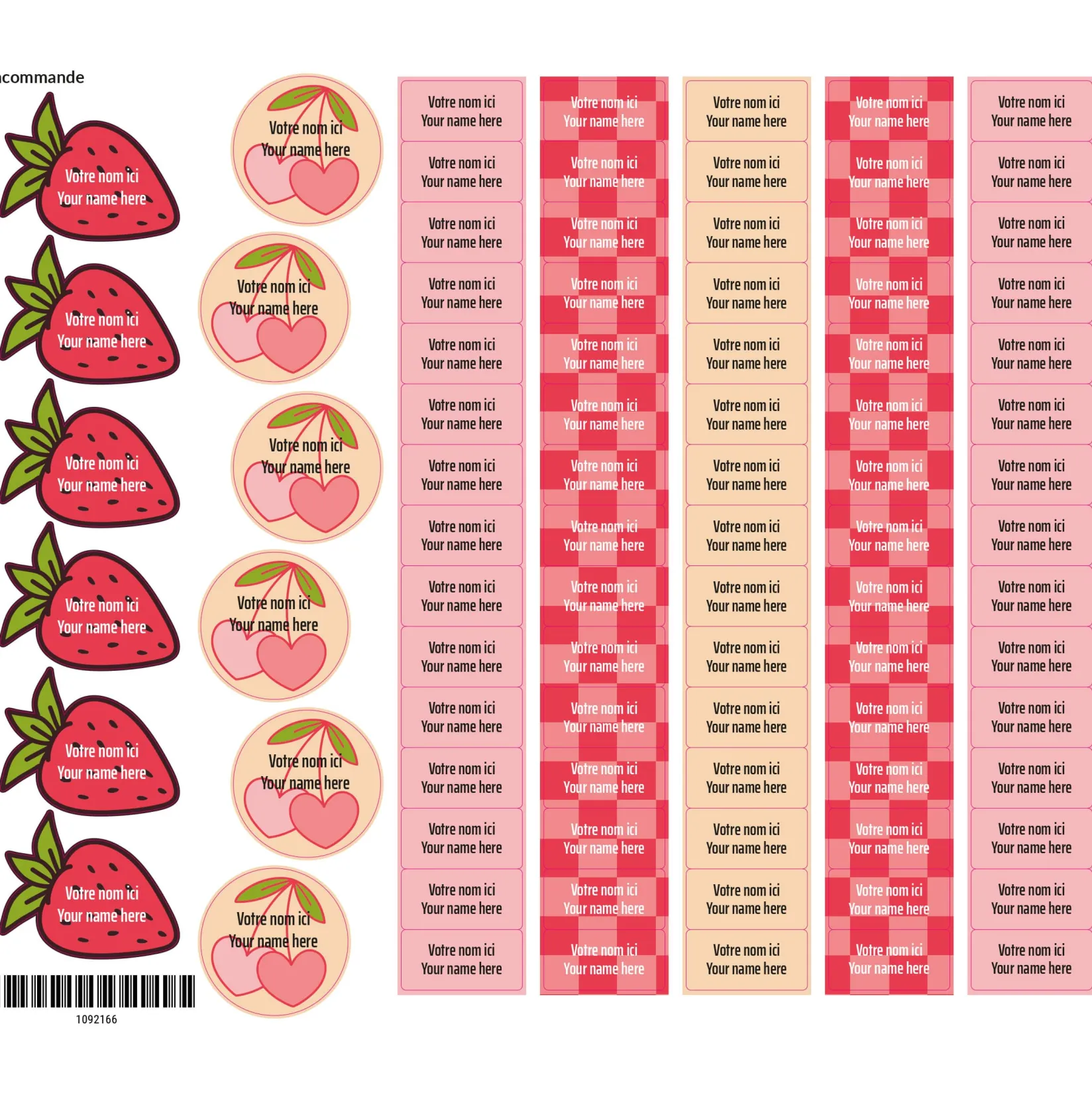 Personalized Name Labels|Personalized Name Labels>Clement - Impressions School Name Labels - Bows