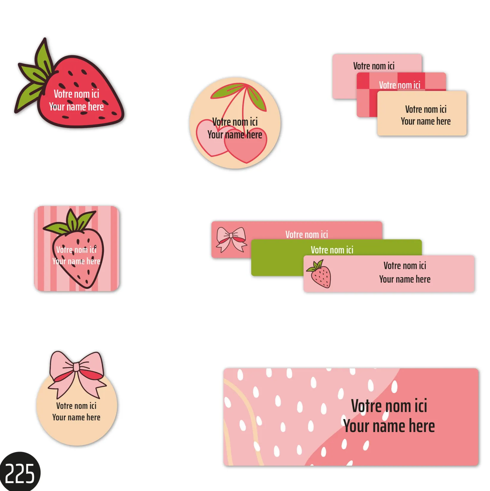 Personalized Name Labels|Personalized Name Labels>Clement - Impressions School Name Labels - Bows