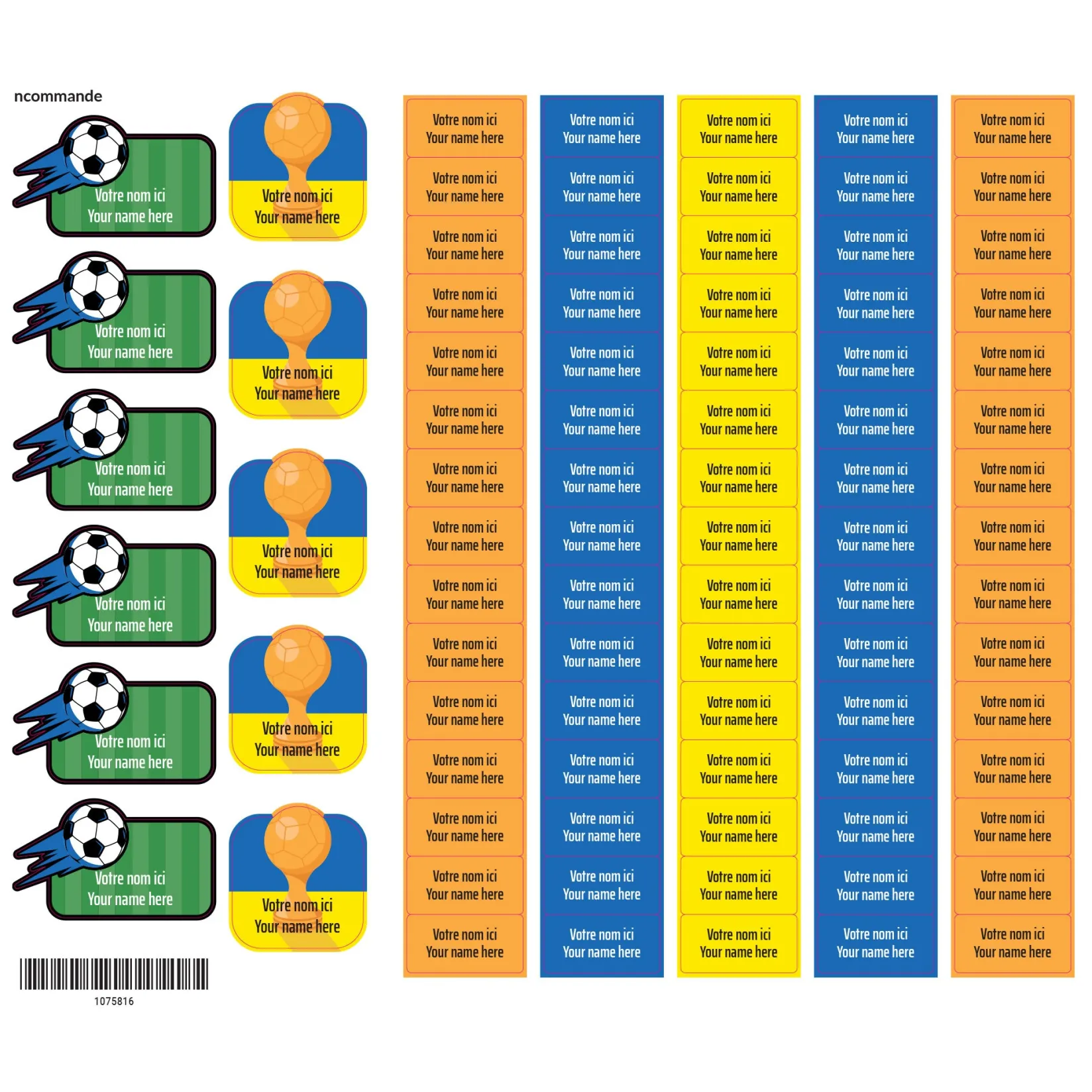 Personalized Name Labels|Personalized Name Labels>Clement - Impressions School Name Labels - Soccer