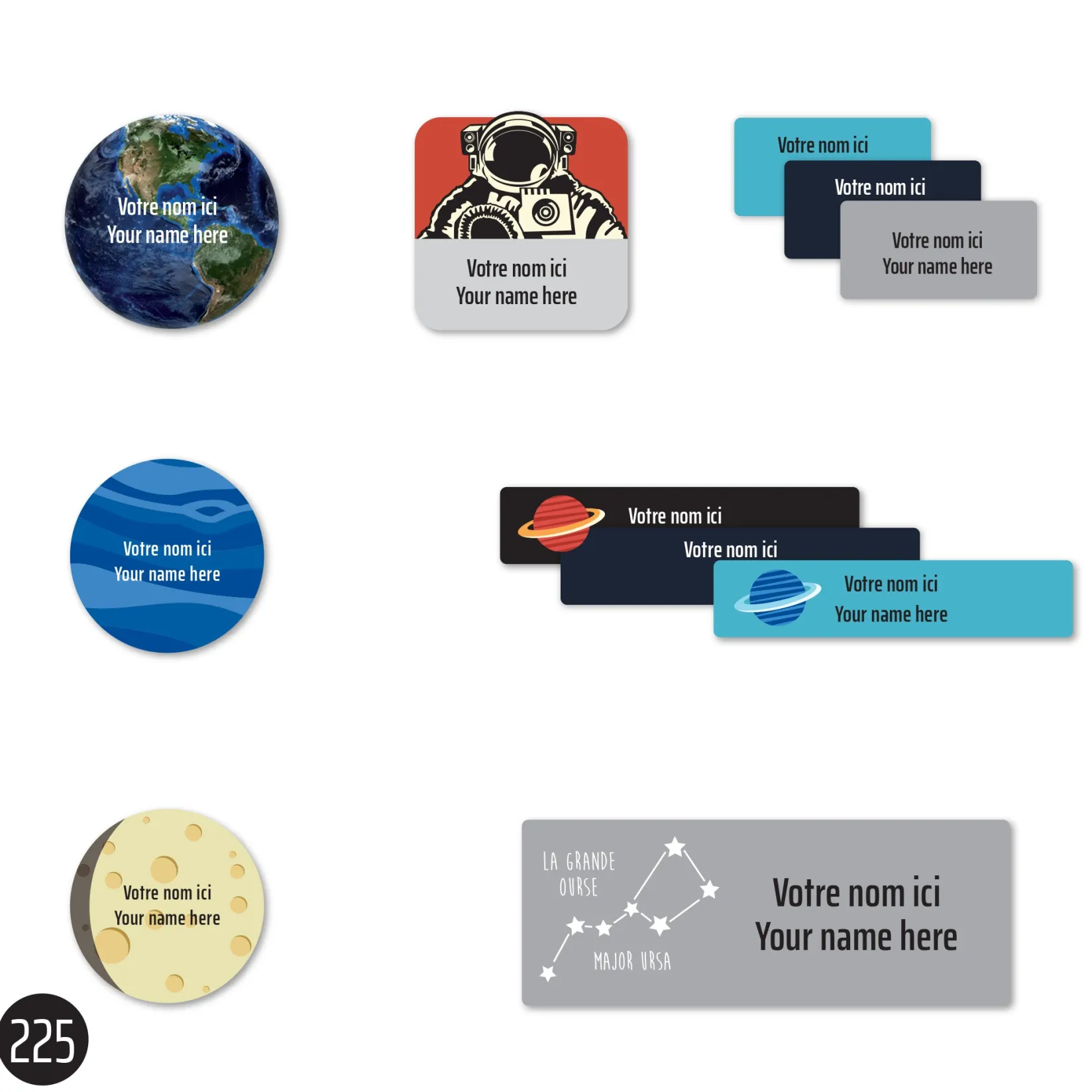 Hot School Name Labels - Space Kids Personalized Name Labels|Personalized Name Labels