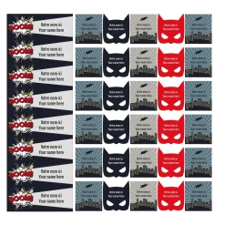 New School Name Labels - Superheros Kids Personalized Name Labels|Personalized Name Labels