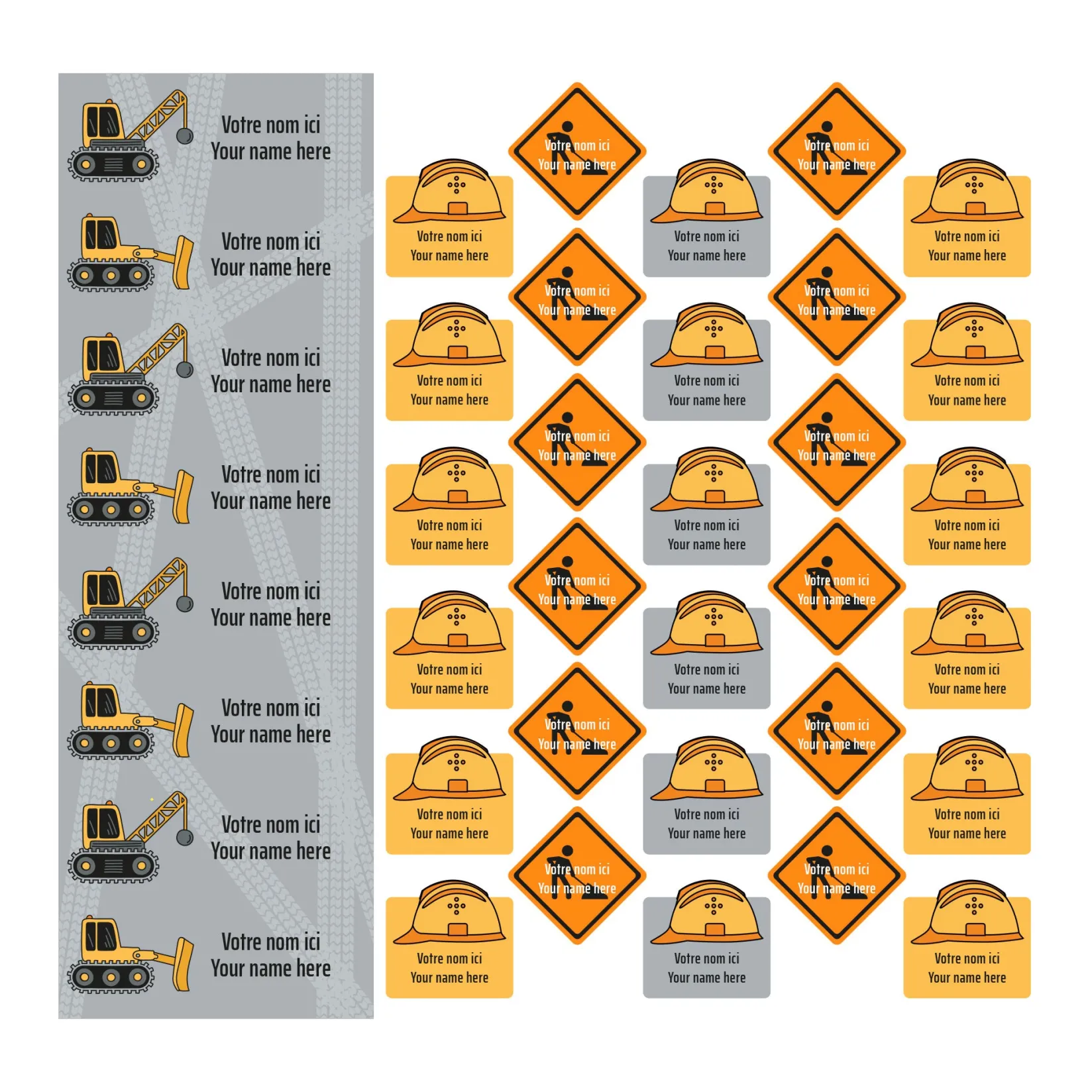 Online School Name Labels - Trucks Kids Personalized Name Labels|Personalized Name Labels