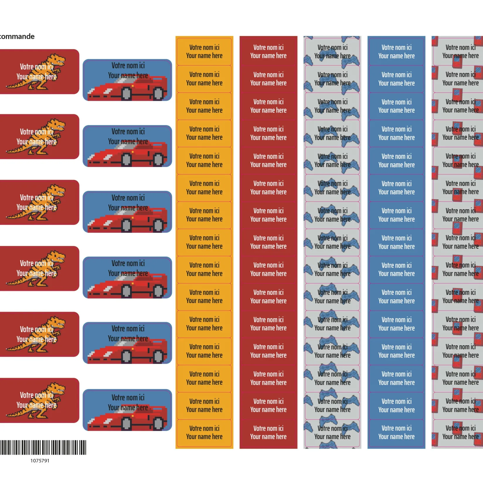 Personalized Name Labels|Personalized Name Labels>Clement - Impressions School Name Labels - Video Games Dino