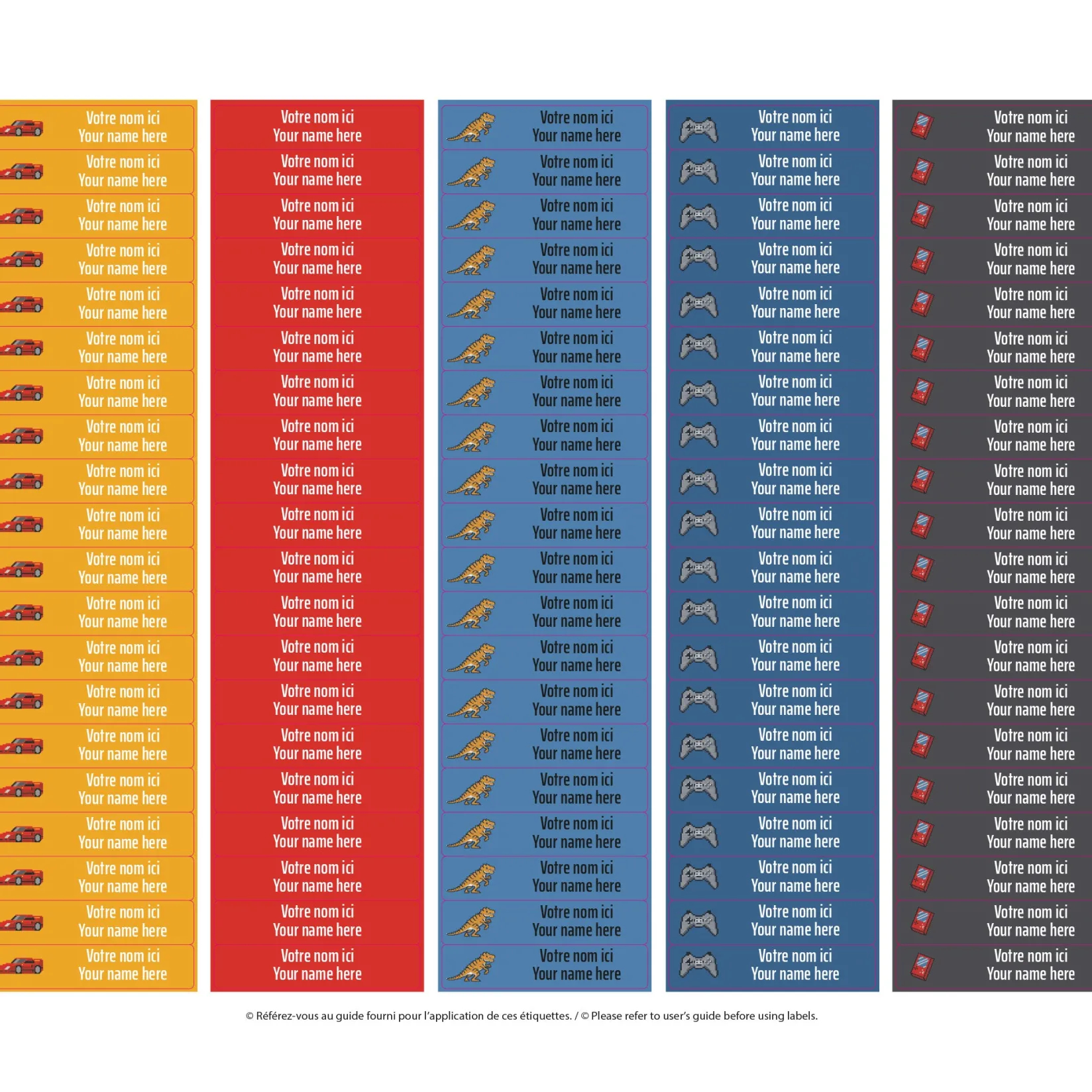 Personalized Name Labels|Personalized Name Labels>Clement - Impressions School Name Labels - Video Games Dino