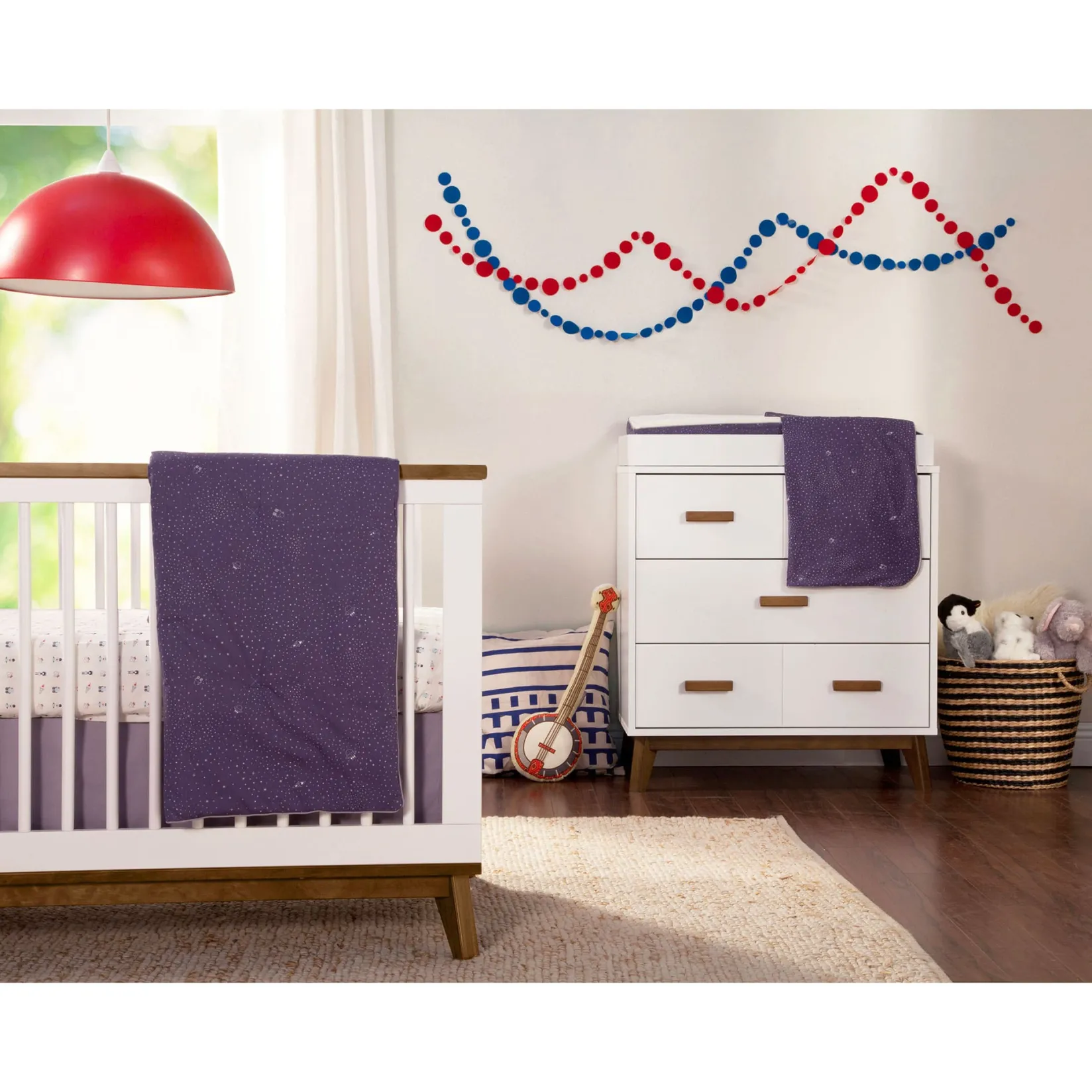 Discount Scoot 3-Drawer Changer Dresser - White / Walnut Finish Changing Tables