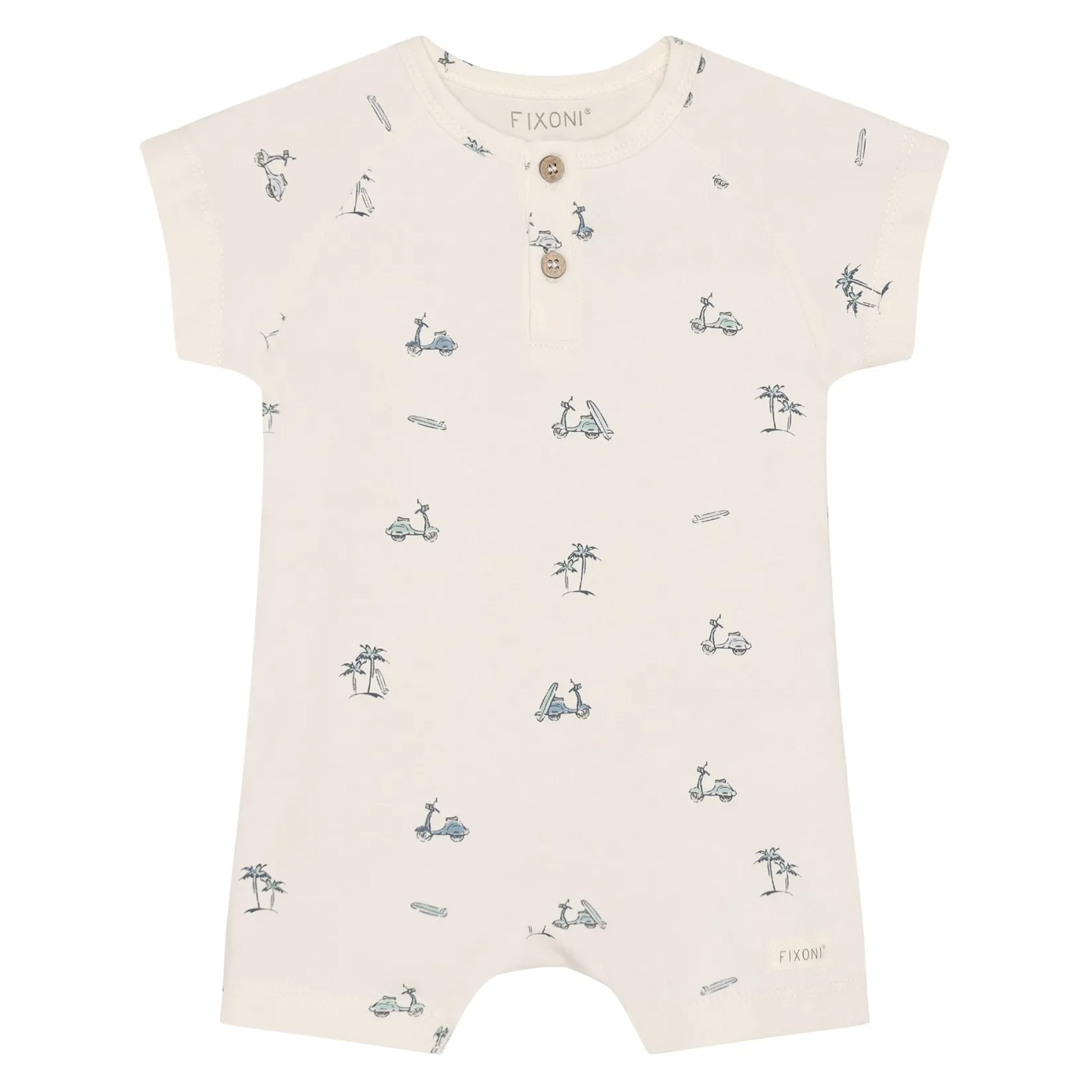 Rompers & Jumpsuits>Fixoni Scooter Print Romper 6-24m Ivory