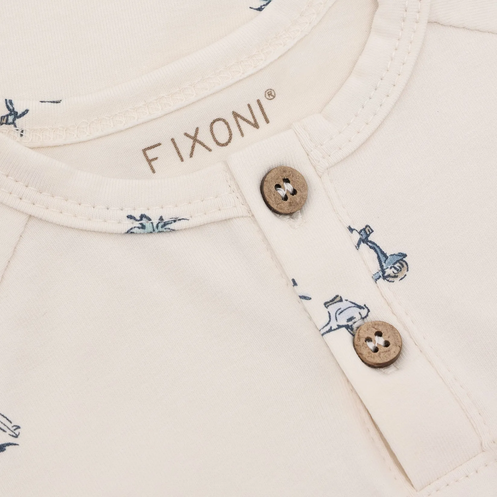 Rompers & Jumpsuits>Fixoni Scooter Print Romper 6-24m Ivory