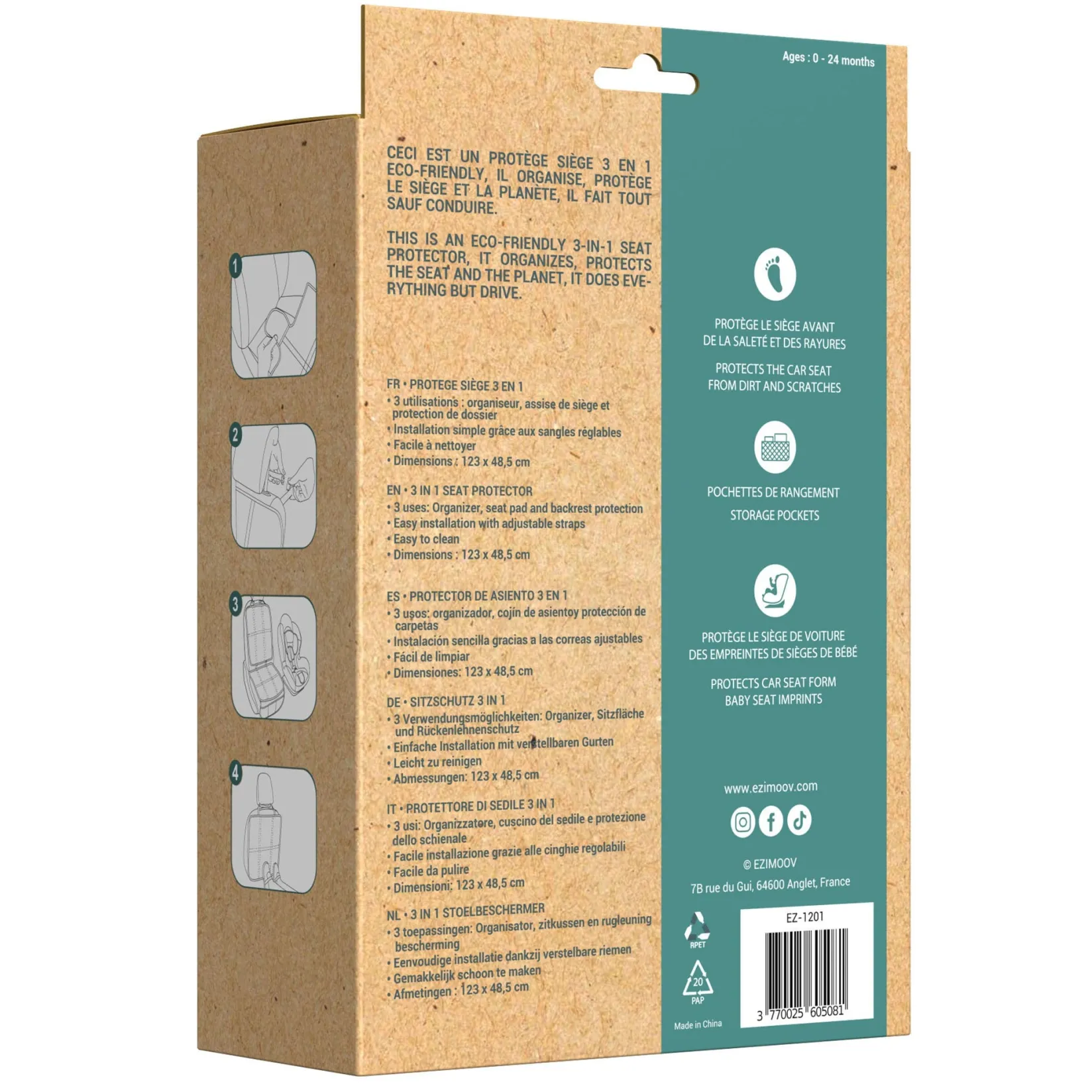 Car Seats & Booster Seats|Car Seats>Ezimoov Seat Protector 3 in 1