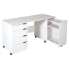 Discount Sewing Craft Table on Wheels - Crea Pure White Desk