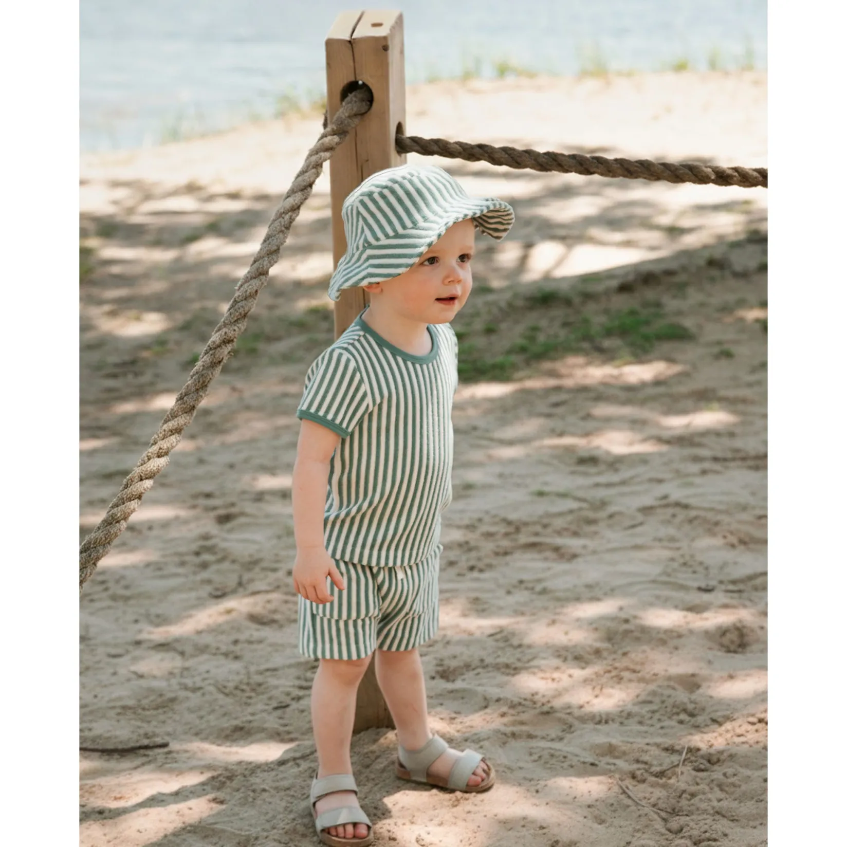 New Sharks Striped Set 3-24m BOY Outfit Sets