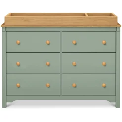 Sale Shea 6-Drawer Dresser - Light Sage and Honey Storage Furniture
