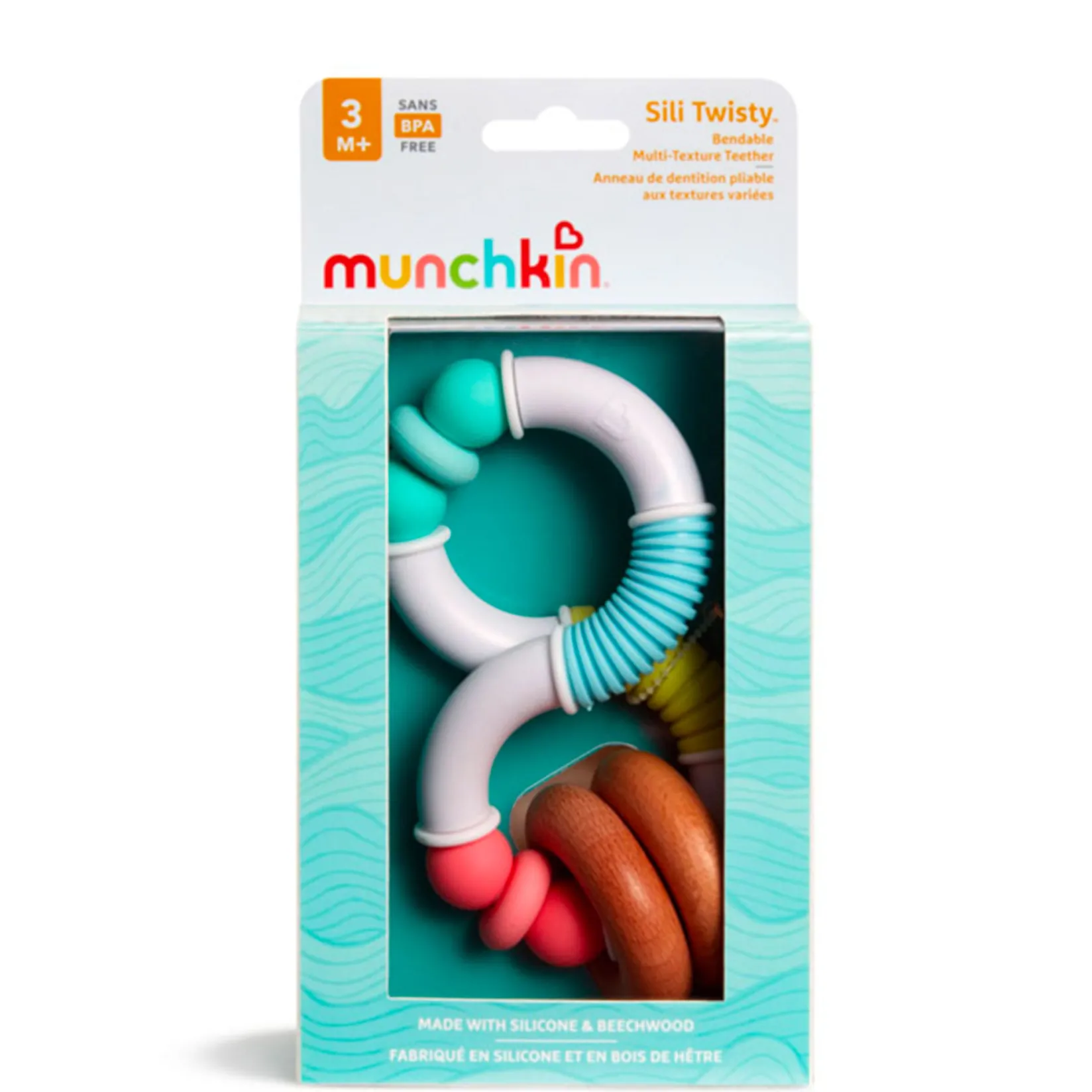 Clearance Sili Twisty Bendable Multi-Texture Teether Toy Teething Toys