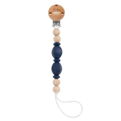 Pacifiers & Clips|Pacifiers & Clips>Loulou Lollipop Silicone Pacifier Clip - Navy