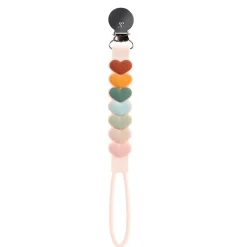 Pacifiers & Clips|Pacifiers & Clips>Loulou Lollipop Silicone Pacifier Clip - Sweetheart Multi